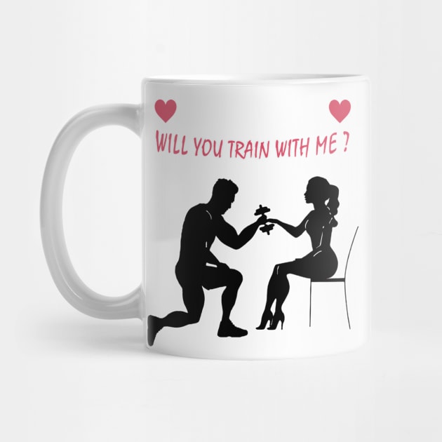 t-shirt gym : will you train with me valentines day by yamiston